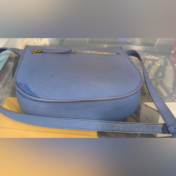 Celine Blue Leather Trotteur Crossbody Bag - Picture 4 of 6